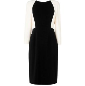 LK Bennett Black and Cream Midi Dress